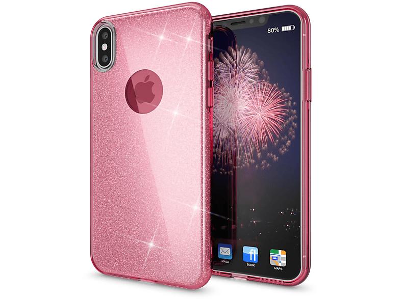 NALIA Glitzer Hülle, Backcover, Apple, iPhone XS Max, Pink