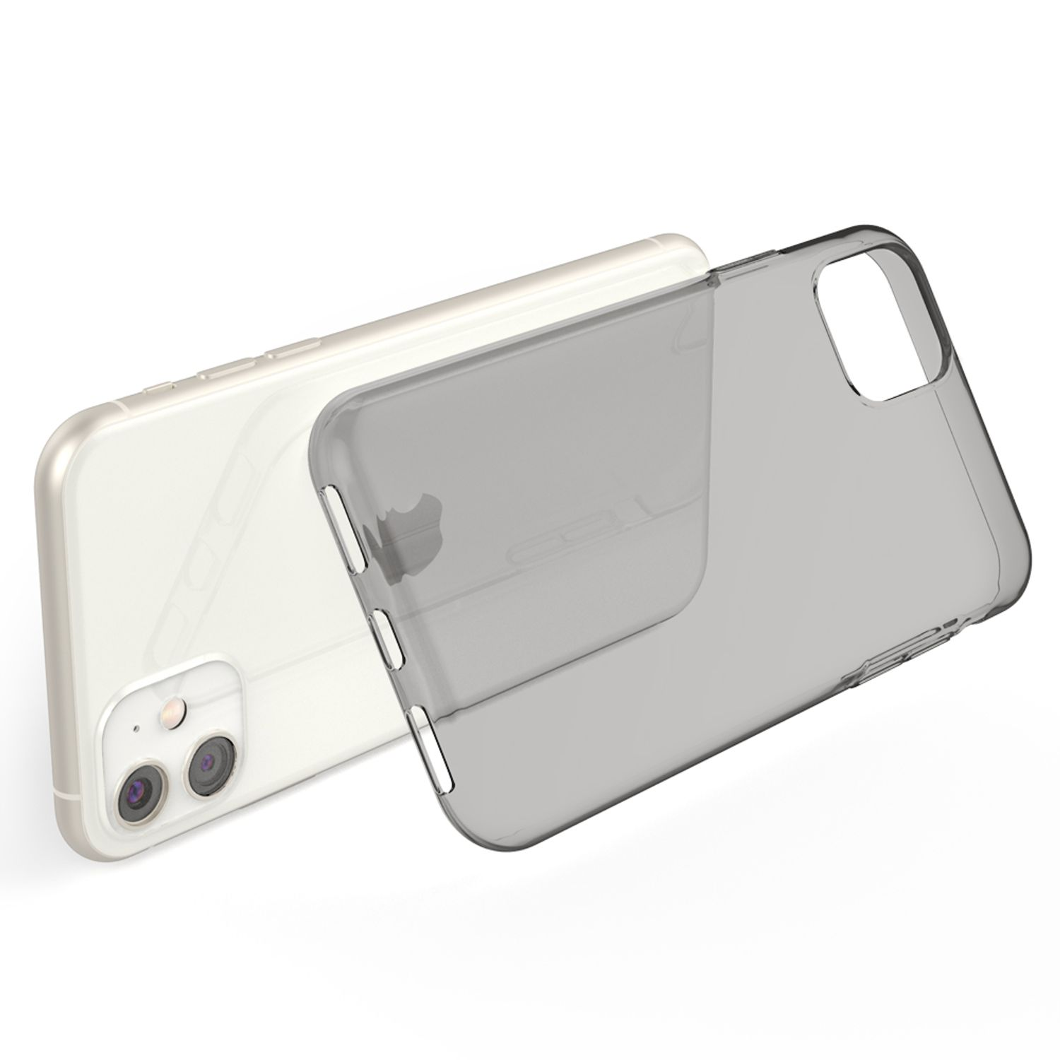 Klare Apple, iPhone NALIA Backcover, 11, Grau Silikon Hülle,
