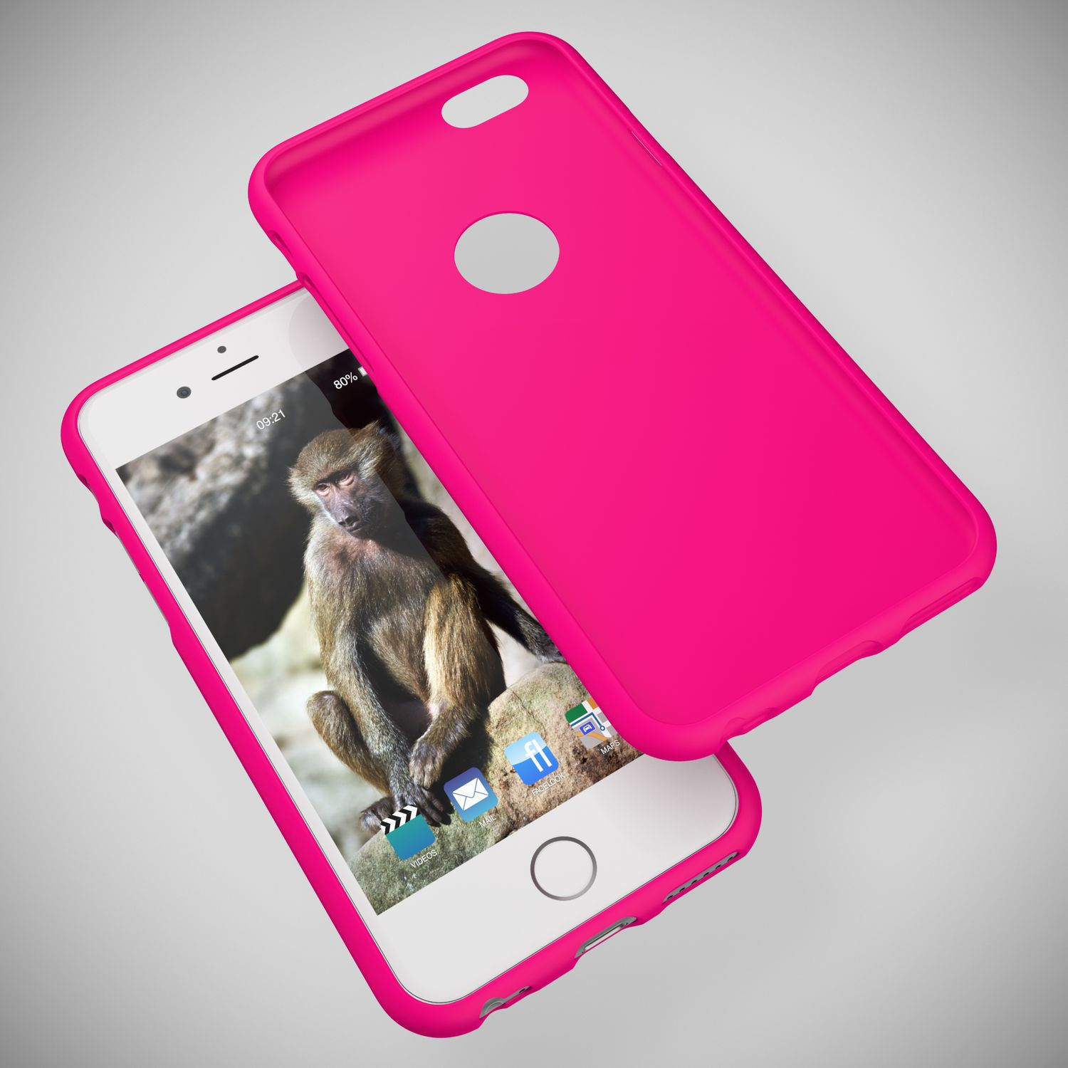 NALIA Neon Silikon Hülle, iPhone iPhone Apple, Pink 6 6s, Backcover