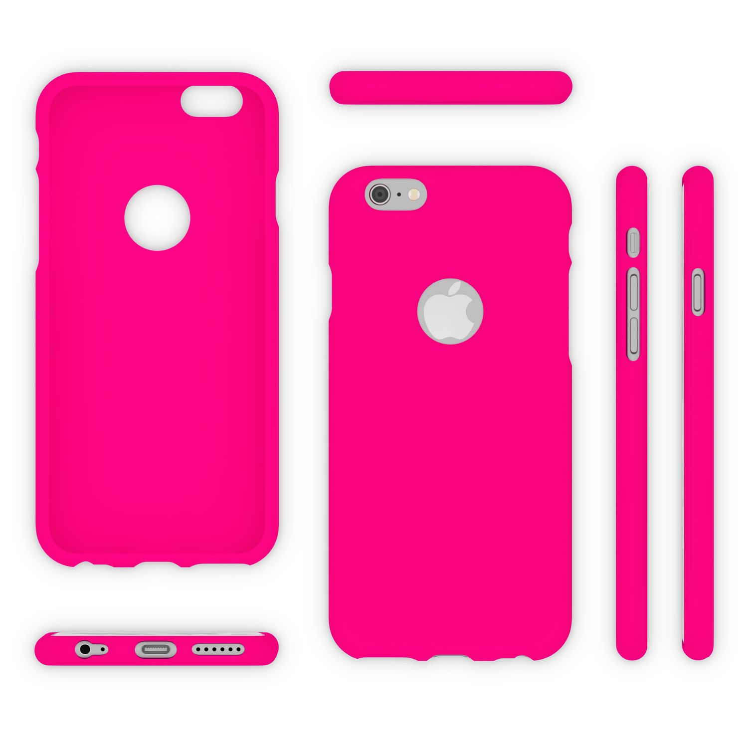 NALIA Neon Silikon Apple, iPhone Hülle, Pink Backcover, iPhone 6s, 6