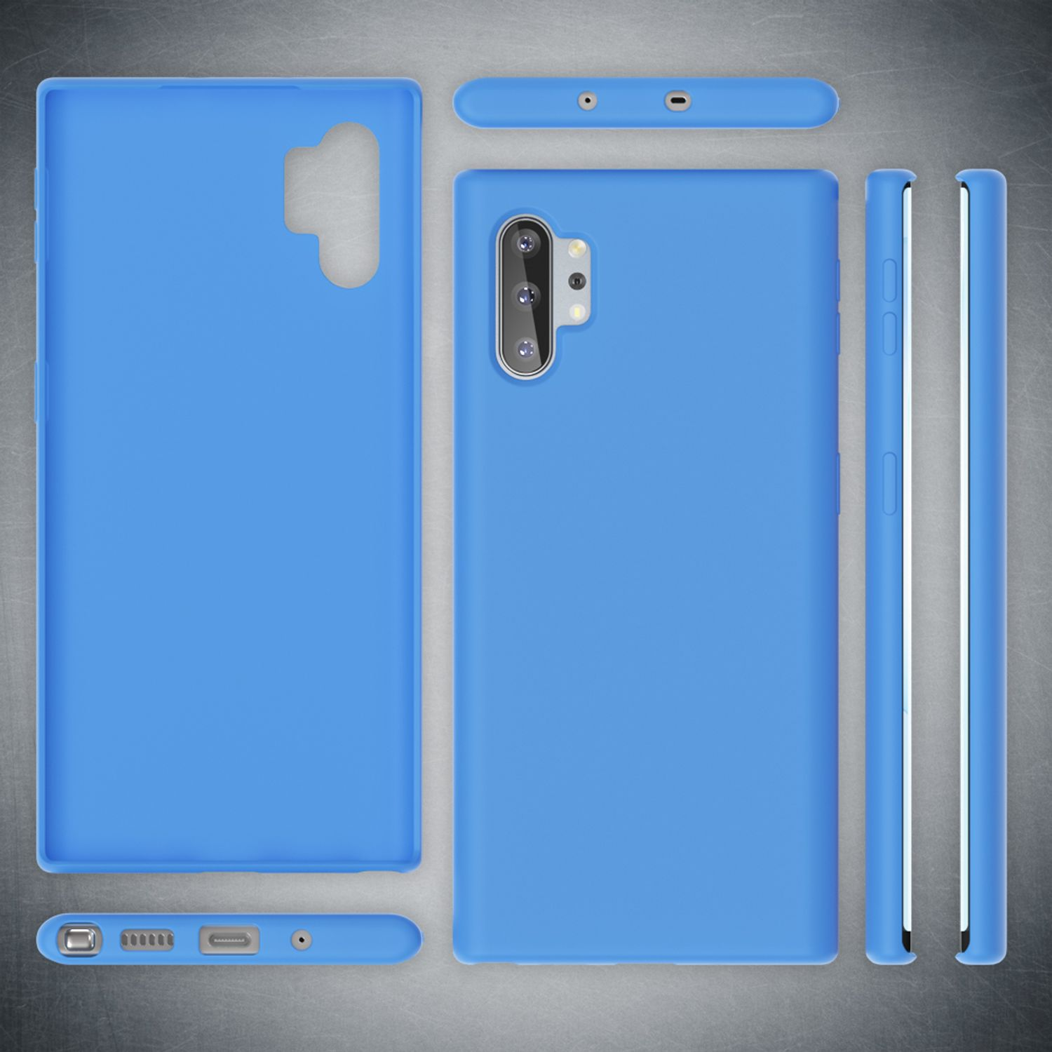 Blau 10 Neon Silikon Plus NALIA Note Plus Backcover, 5G, Note Samsung, Hülle, 10