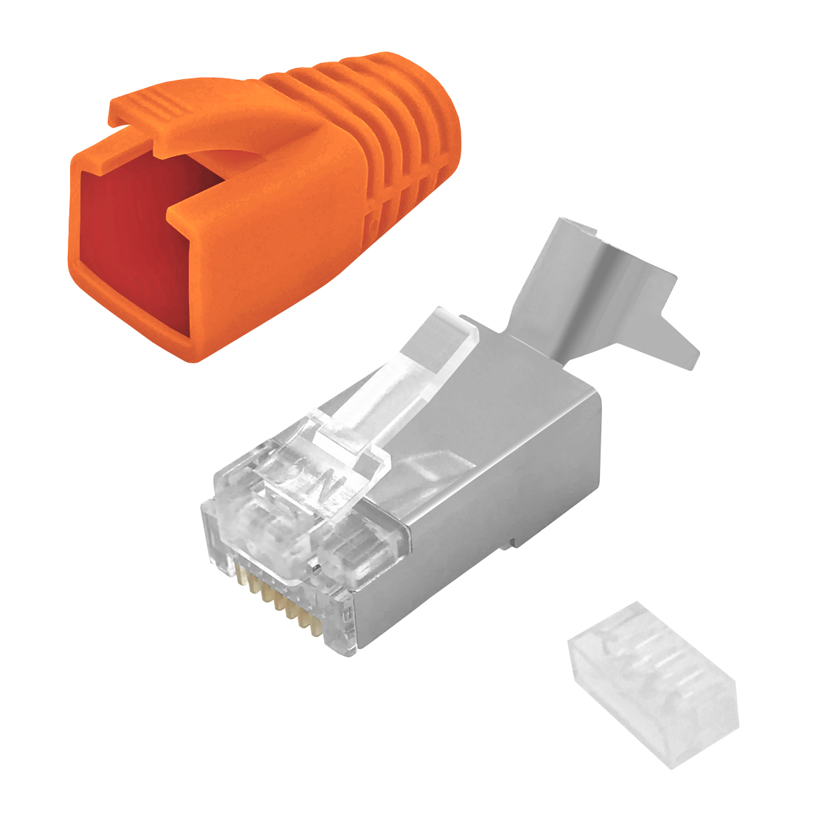 ARLI 10x Netzwerkstecker Stecker, Cat7 Orange