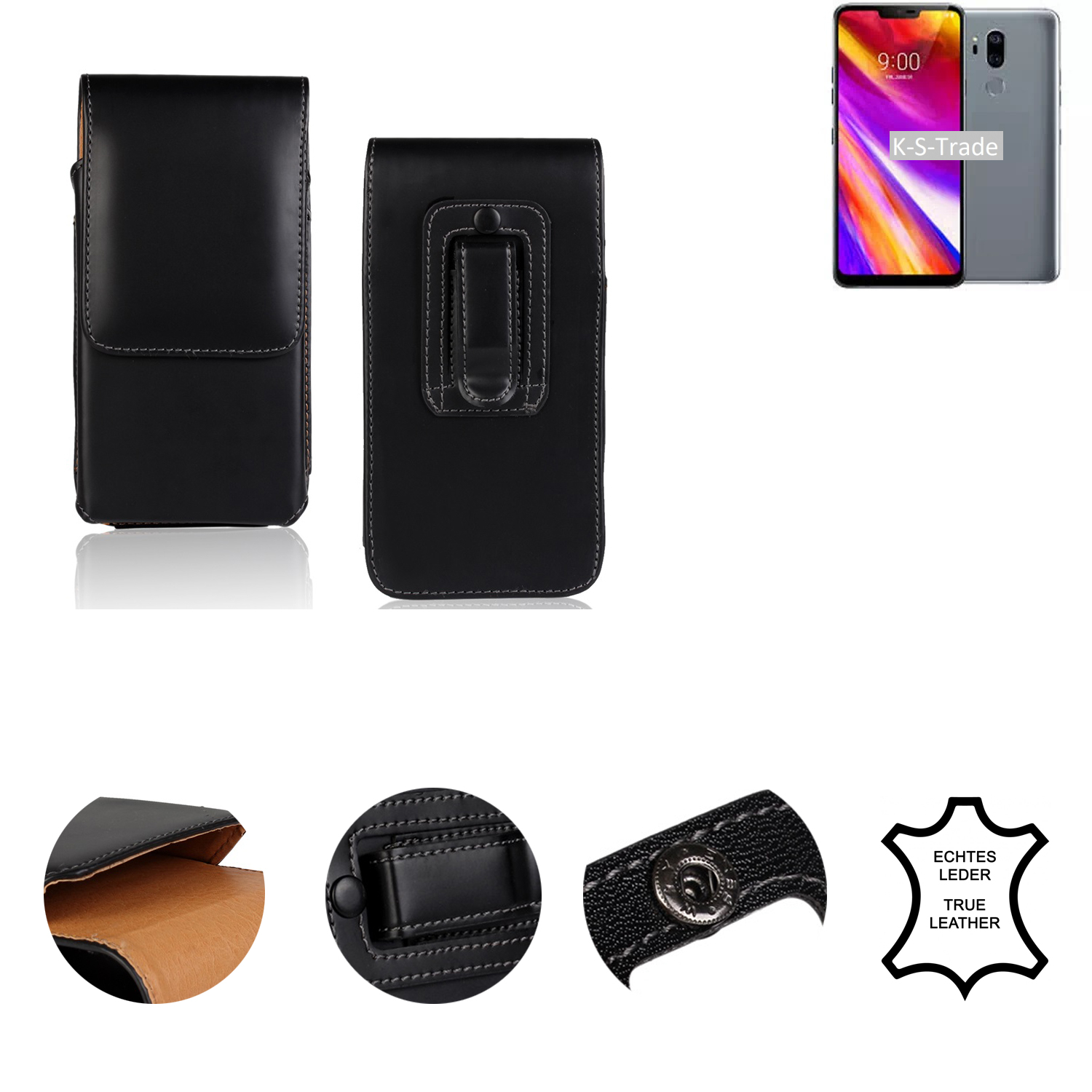 K-S-TRADE Holster Schutzhülle, Holster, LG, G7 Electronics schwarz ThinQ