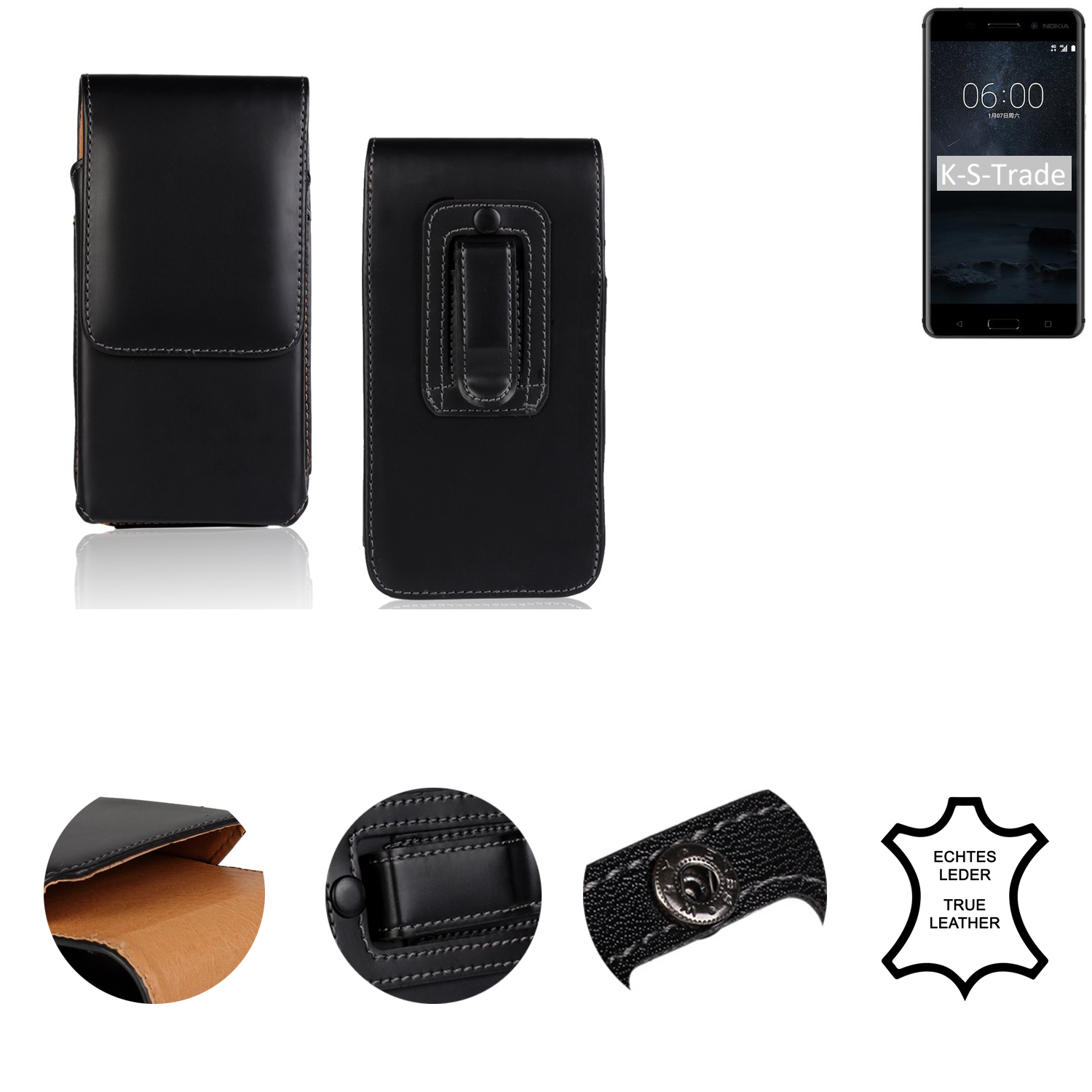 SIM, Holster K-S-TRADE Holster, 6 Nokia, Schutzhülle, Single schwarz