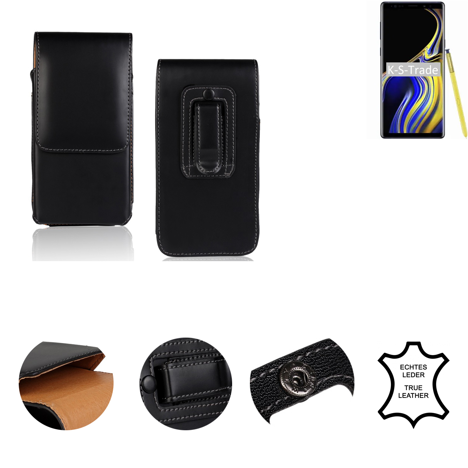 Samsung, K-S-TRADE Note schwarz Schutzhülle, Holster Holster, 9, Galaxy