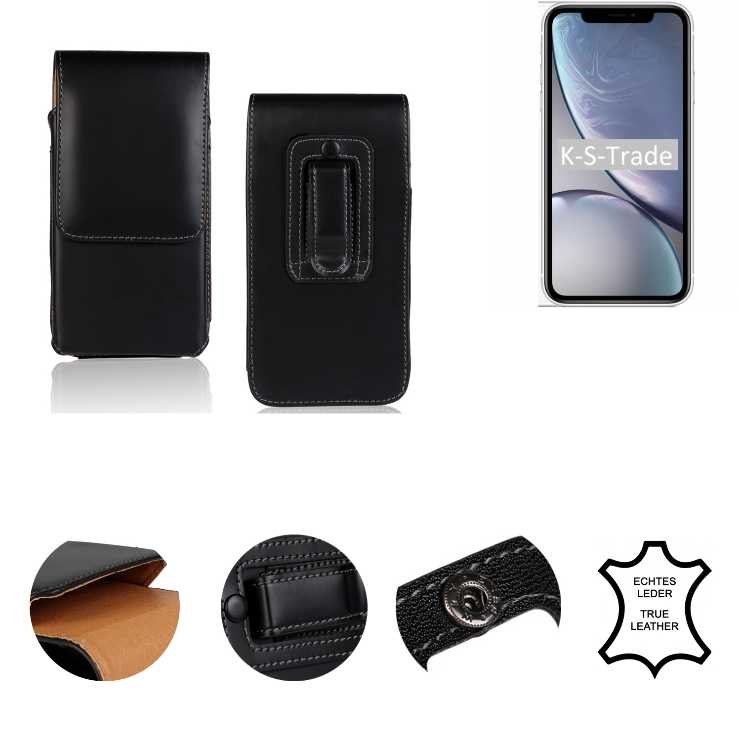 Holster, Apple, K-S-TRADE iPhone XR, schwarz Schutzhülle, Holster