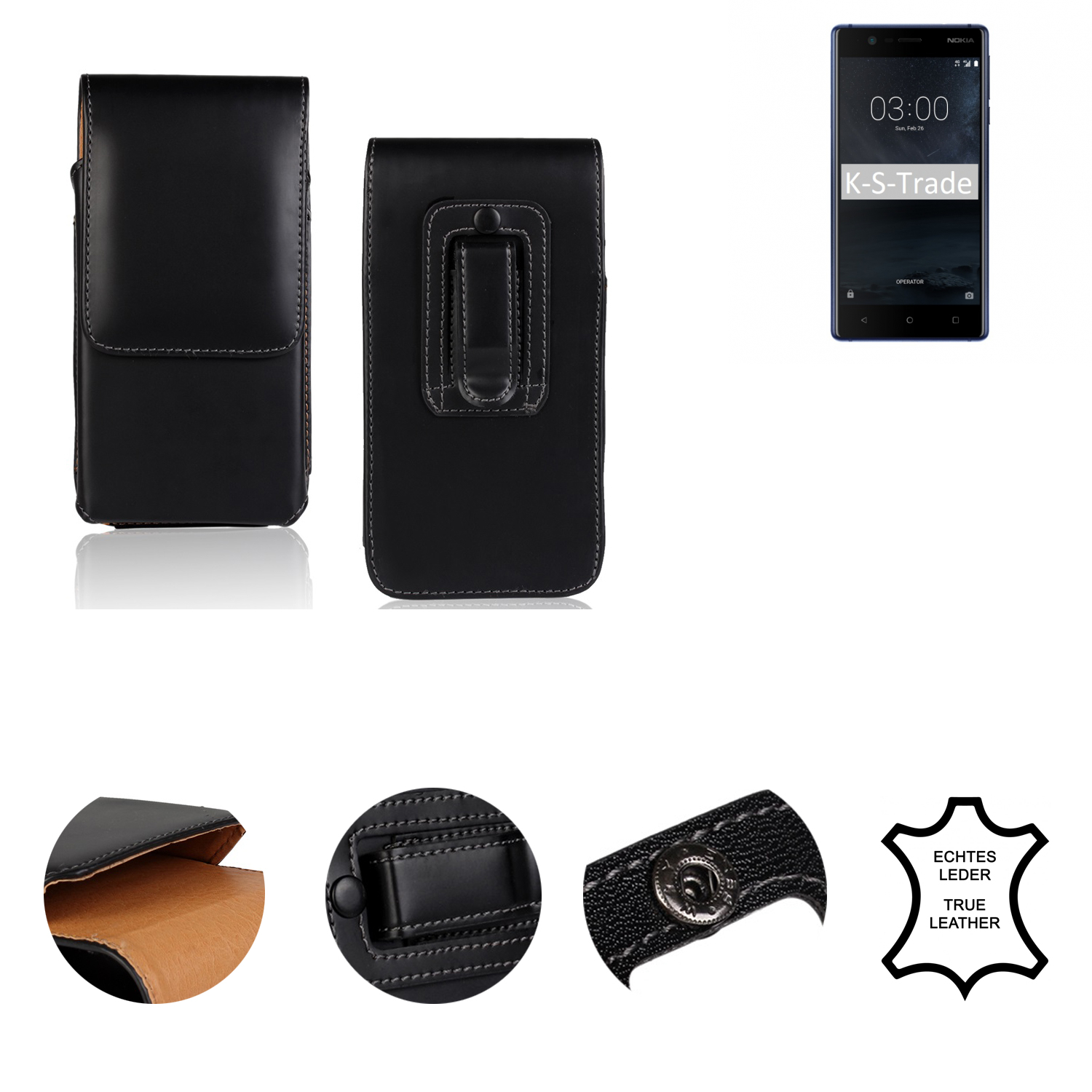 K-S-TRADE Holster Dual-SIM, Holster, Nokia, Schutzhülle, schwarz 3