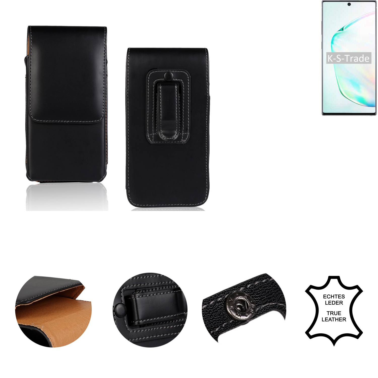 K-S-TRADE Holster Samsung, 10+, Galaxy Note Schutzhülle, Holster, schwarz