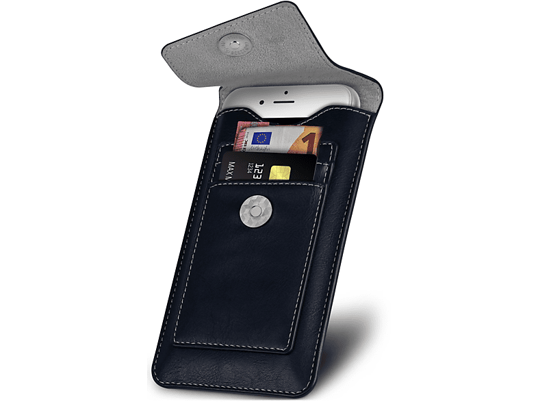 ONEFLOW Zeal Case Telefoonhoesje, compatibel met iPhone 16e, met kaartenvak, 360 graden rondom bescherming, riemtas, veganistisch leer, hoes
