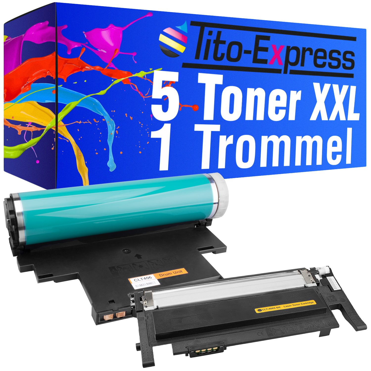 TITO-EXPRESS PLATINUMSERIE black, Toner Samsung Toner cyan, trommel (SU392A) CLT-4092S ersetzt 5 yellow, & magenta, 1 Trommel