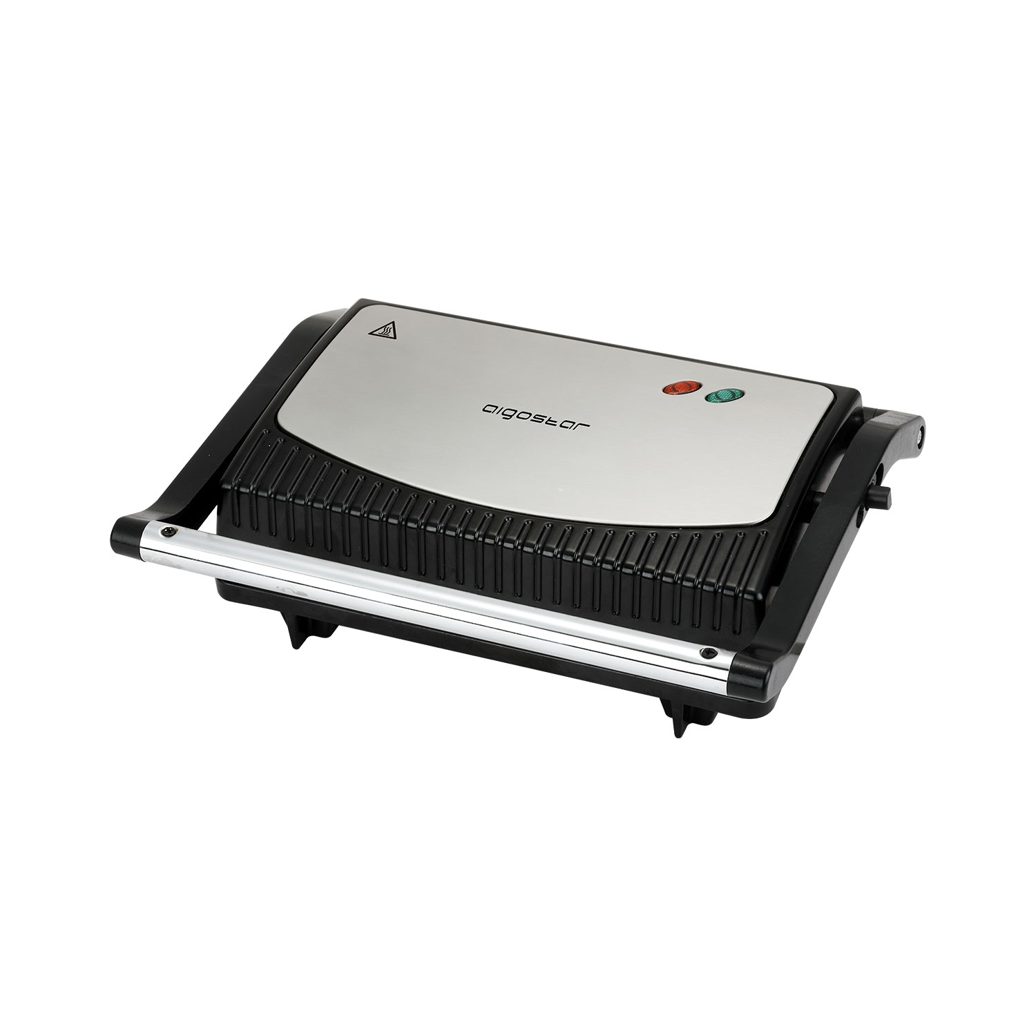 Panini Maker - Sandwichera Grill, Panini Press, 800W, Apertura 180º Aigostar York AIGOSTAR, Plata