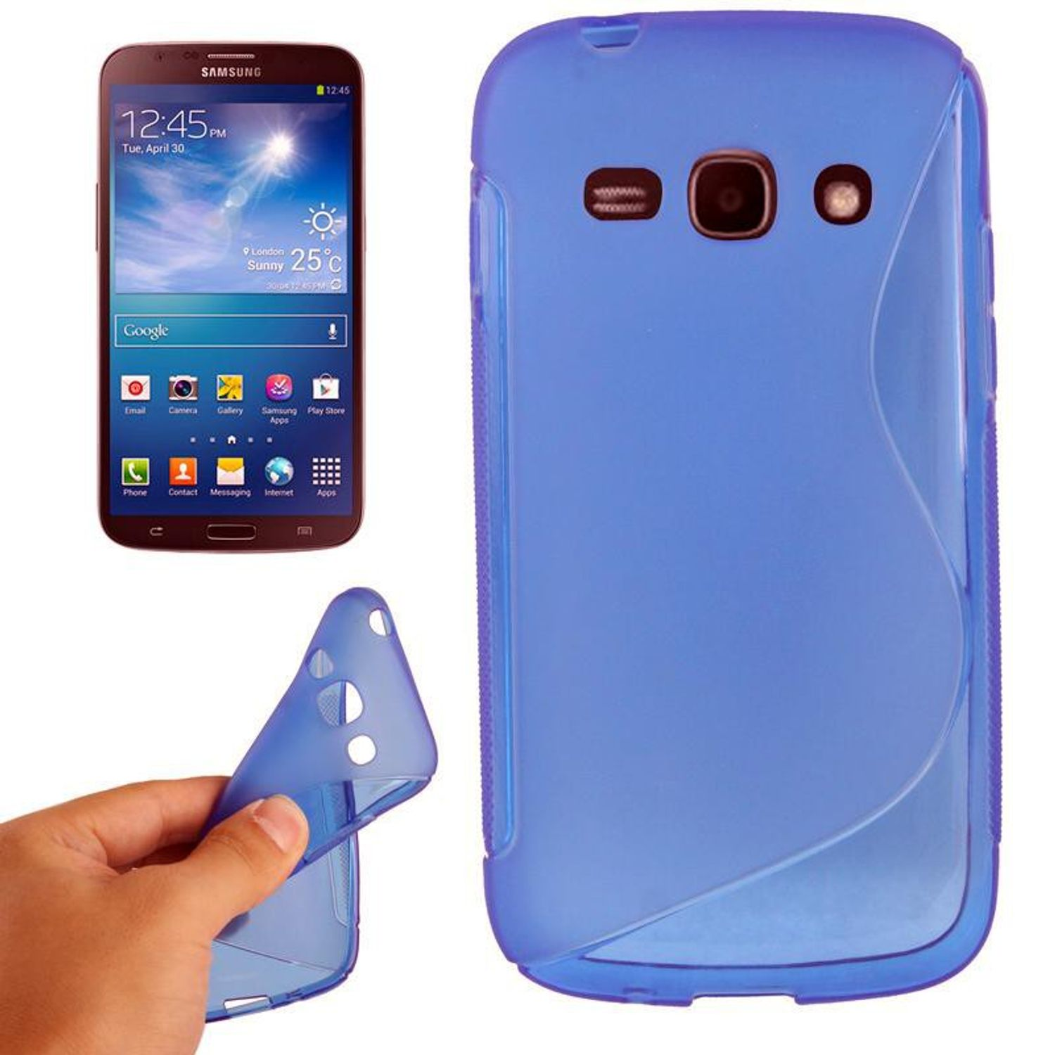 3 S7272, Blau KÖNIG Samsung, Galaxy Ace Schutzhülle, DESIGN Backcover,