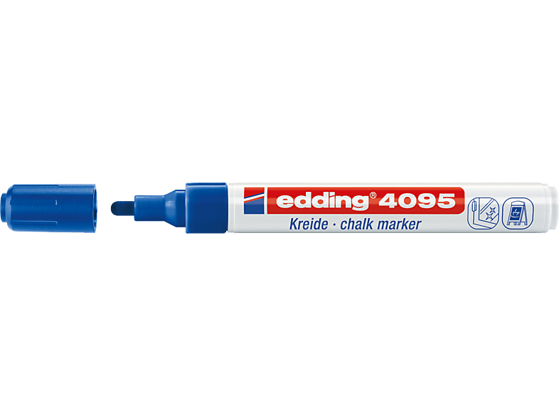 4095 blau Kreidemarker, 2-3mm Rundspitze Kreidemarker EDDING