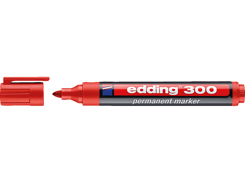 EDDING Permanentmarker 300 1,5-3mm Rundspitze nachfüllbar Permanentmarker, rot