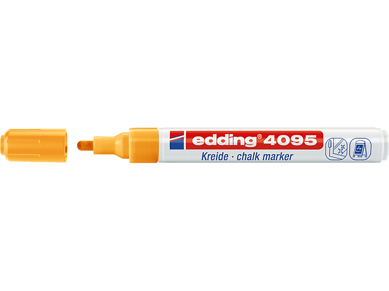EDDING Kreidemarker 4095 2-3mm Rundspitze Kreidemarker, neonorange