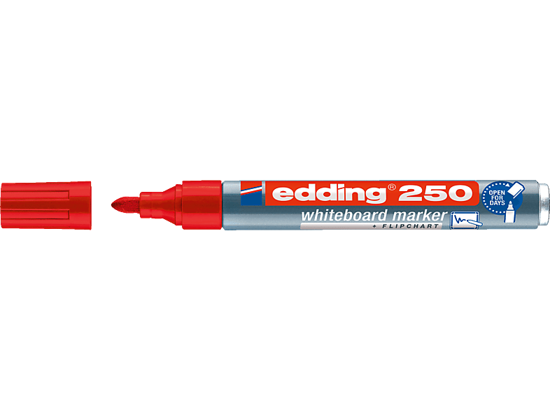 EDDING Boardmarker 250 1,5-3mm Rundspitze nachfüllbar Whiteboardmarker, rot