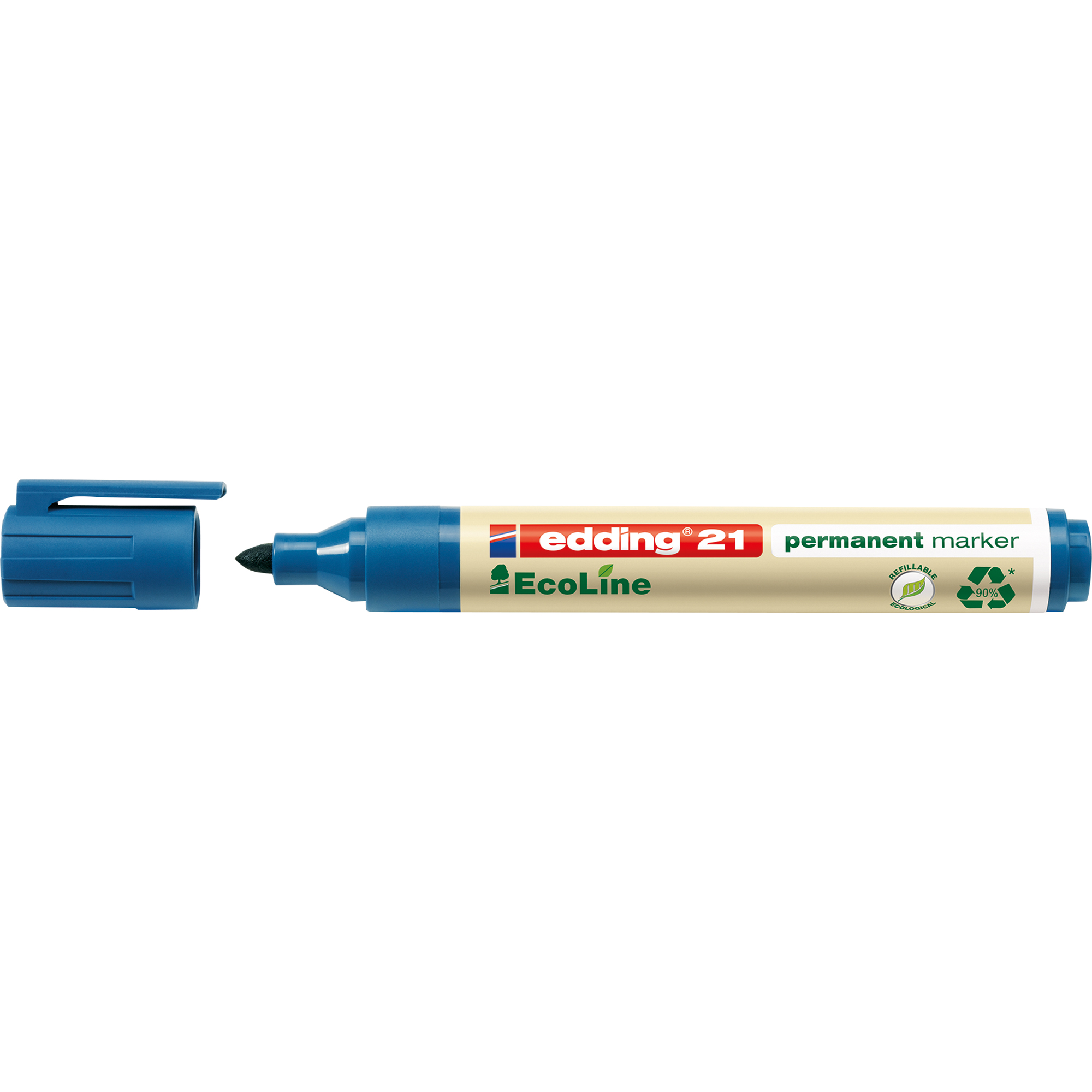 EDDING Permanentmarker 21 EcoLine blau Rundspitze Permanentmarker, 1,5-3mm