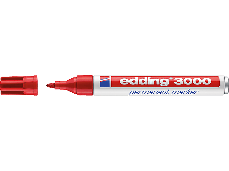 EDDING Permanentmarker 3000 1,5-3mm Rundspitze Permanentmarker, rot