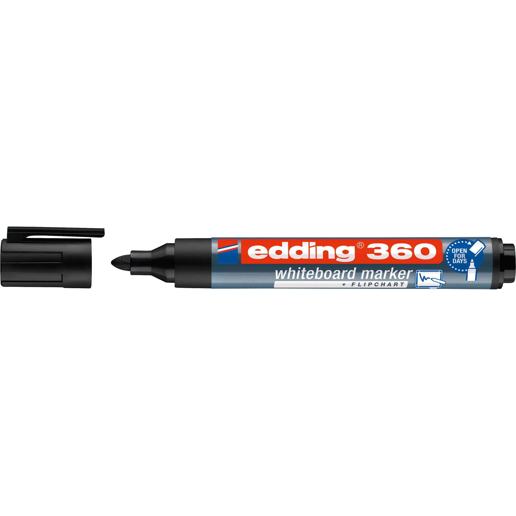 EDDING Boardmarker 360 schwarz Whiteboardmarker, Rundspitze nachfüllbar 1,5-3mm