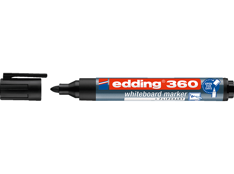 EDDING Boardmarker 360 1,5-3mm Rundspitze nachfüllbar Whiteboardmarker, schwarz