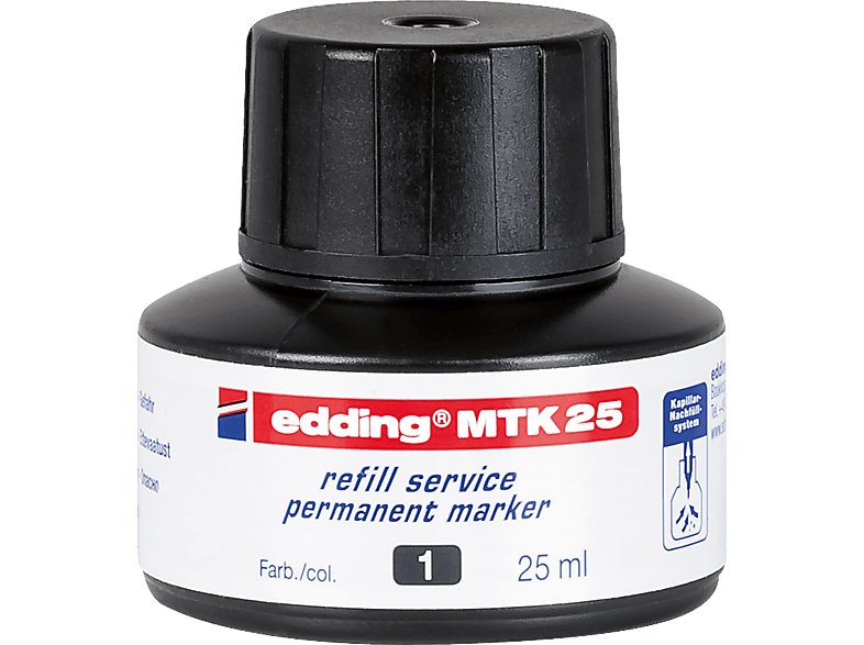 Nachfülltusche 25ml EDDING Nachfülltinte, schwarz MTK 25