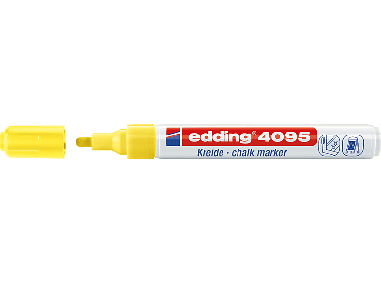 EDDING Kreidemarker 4095 2-3mm Rundspitze Kreidemarker, neongelb