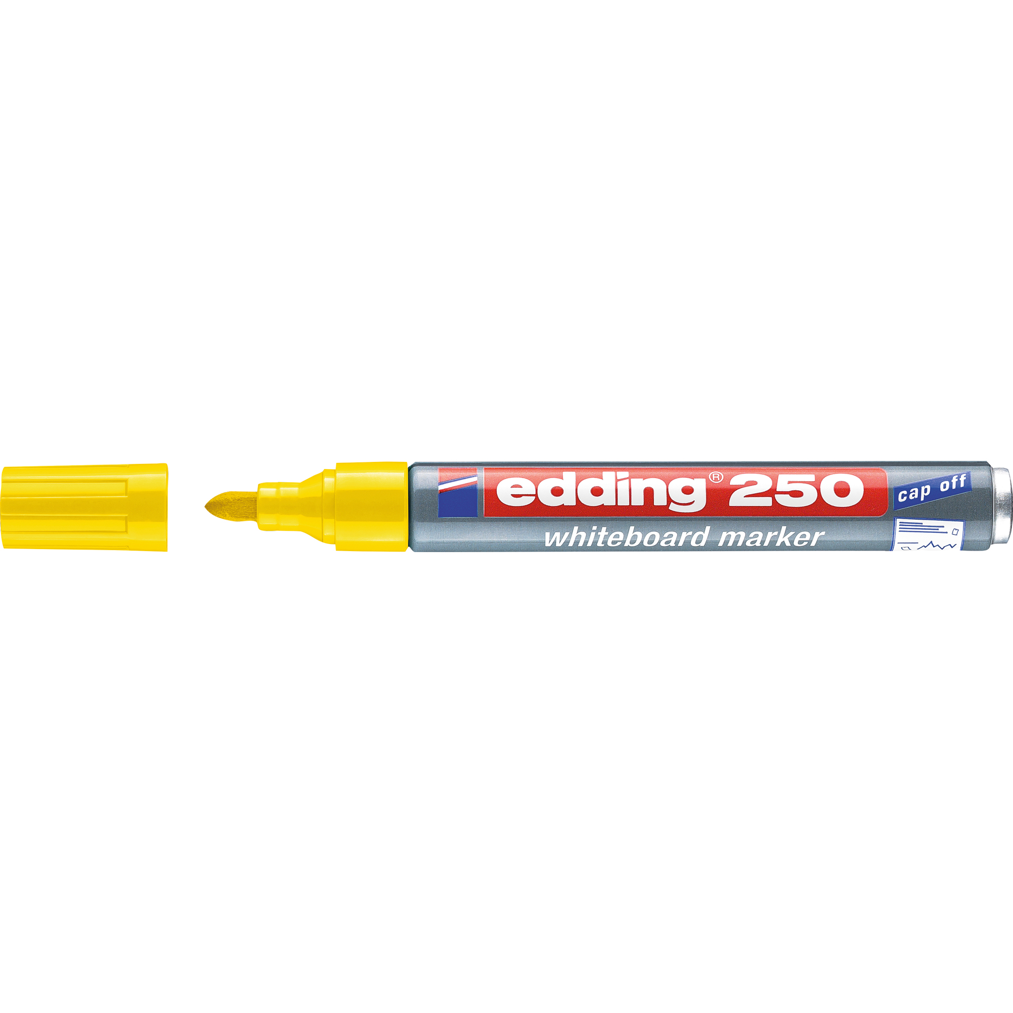 Whiteboardmarker, Boardmarker gelb 1,5-3mm nachfüllbar EDDING Rundspitze 250