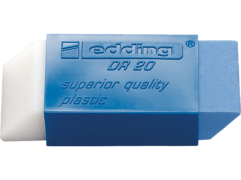 EDDING Radierer DR 20 Kunststoff Radierer, transparent/blau