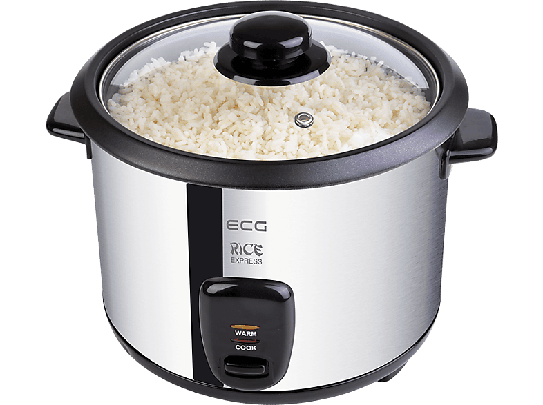 ECG RZ 19 | Volumen 1,8 l | Alle Reissorten | 3h Warmhaltefunktion | Reiskocher (700 Watt, Rostfreier Stahl)