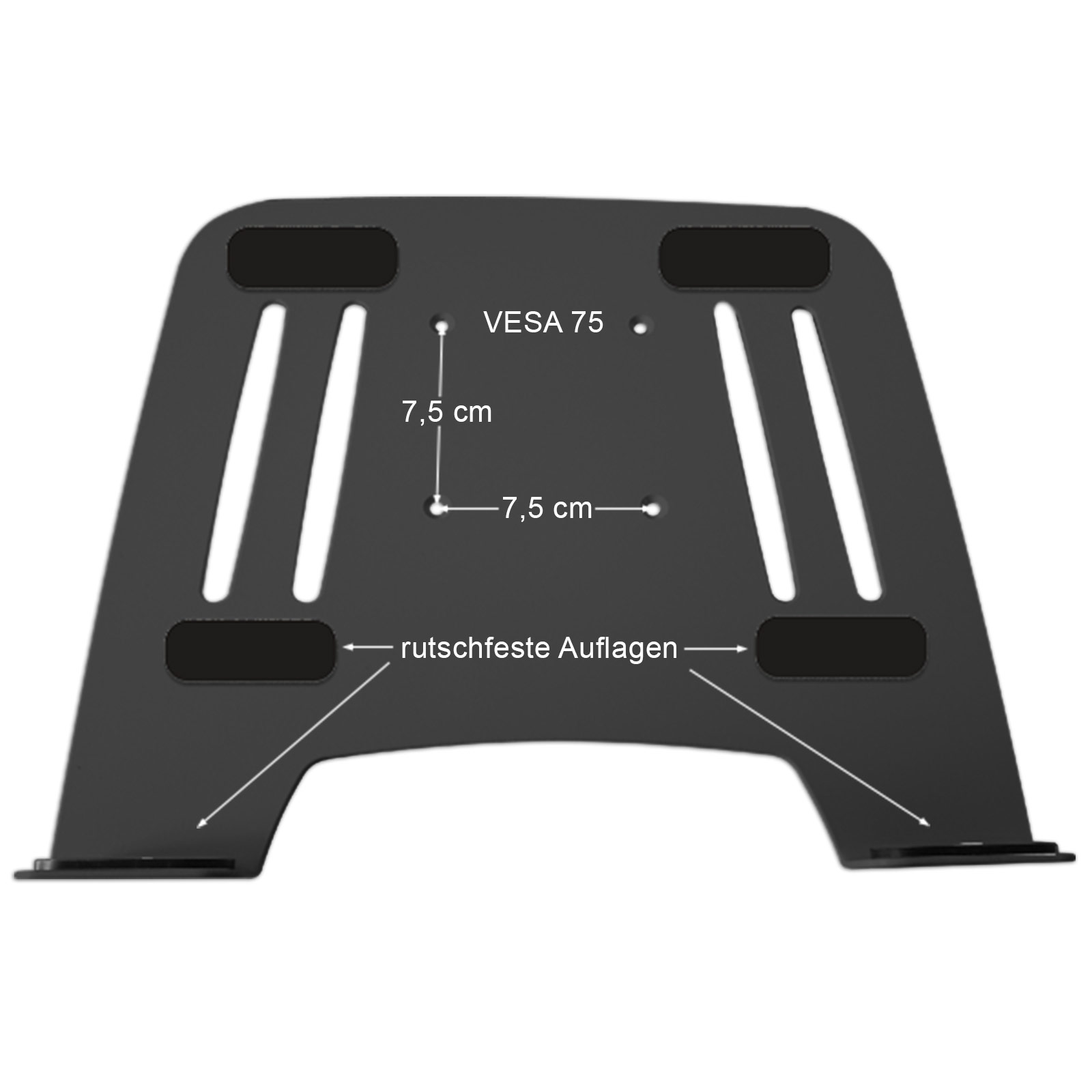 DRALL INSTRUMENTS Laptop Notebook Ablage schwarz Wandhalterung Modell: Halterung mit silber L52S-IP3B Adapterplatte Wandhalterung