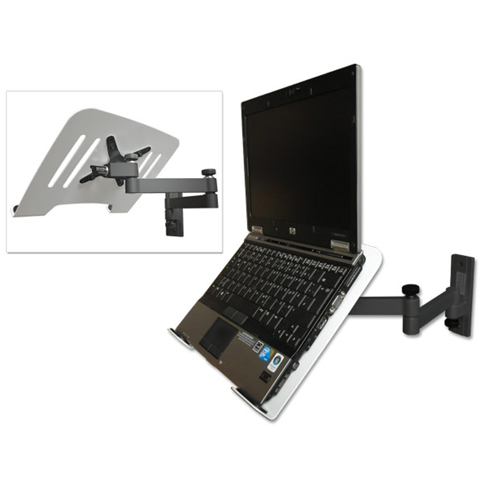 L52B-IP3W weiß Adapterplatte mit schwarz DRALL Laptop Wandhalterung Wandhalterung Ablage Modell: INSTRUMENTS Notebook Halterung