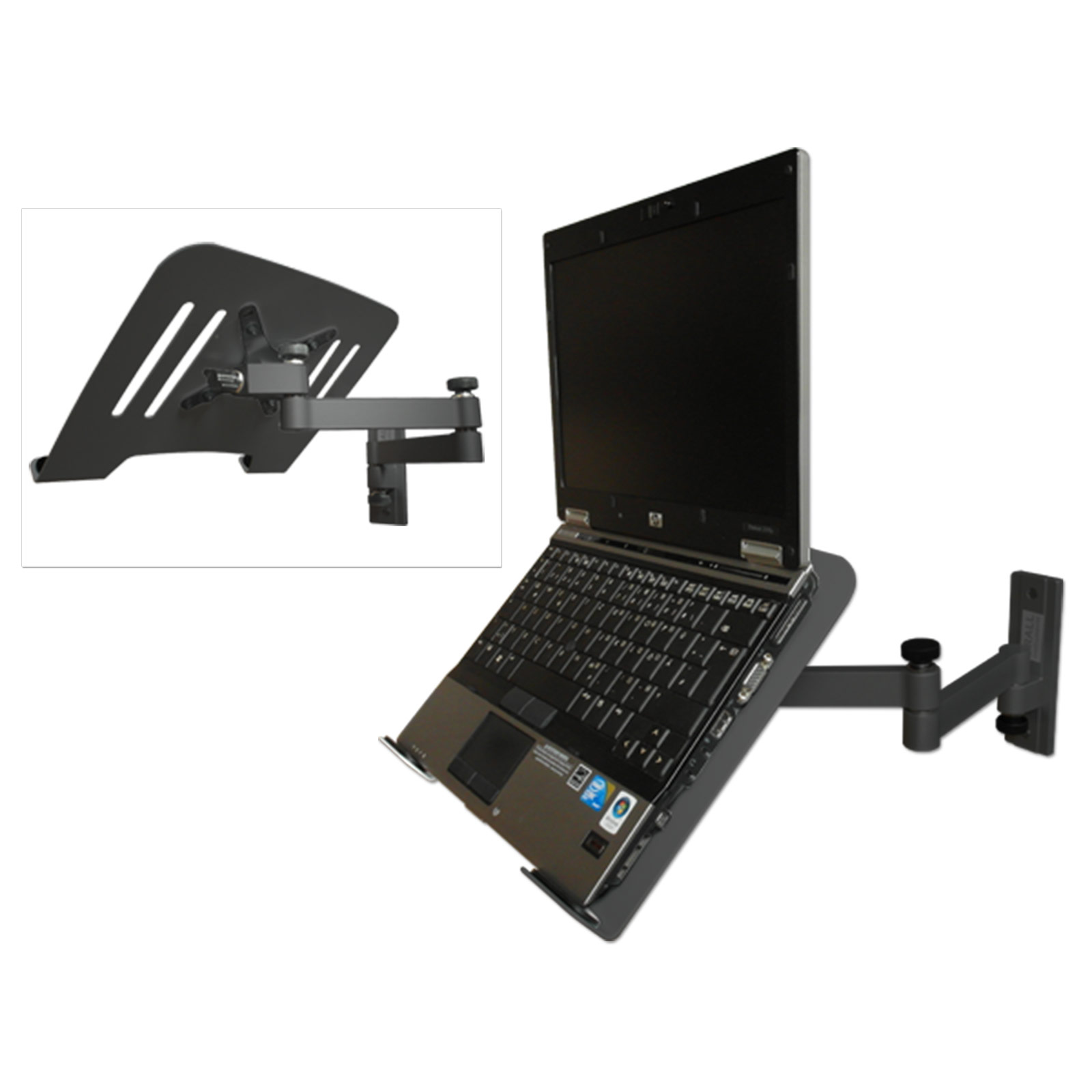 mit Wandhalterung INSTRUMENTS schwarz Wandhalterung Modell: Adapterplatte L52B-IP3B Laptop schwarz DRALL Halterung Notebook Ablage