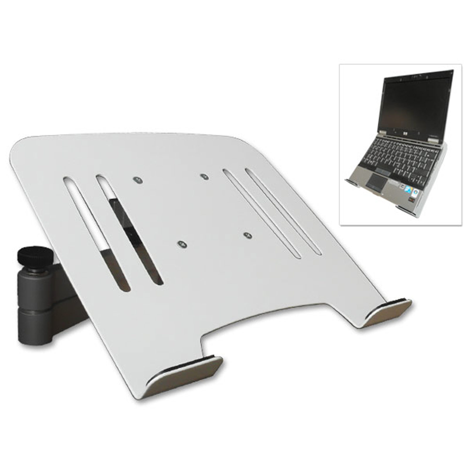 Halterung INSTRUMENTS weiß Adapterplatte Wandhalterung Ablage Modell: L52B-IP3W Laptop Wandhalterung DRALL mit schwarz Notebook
