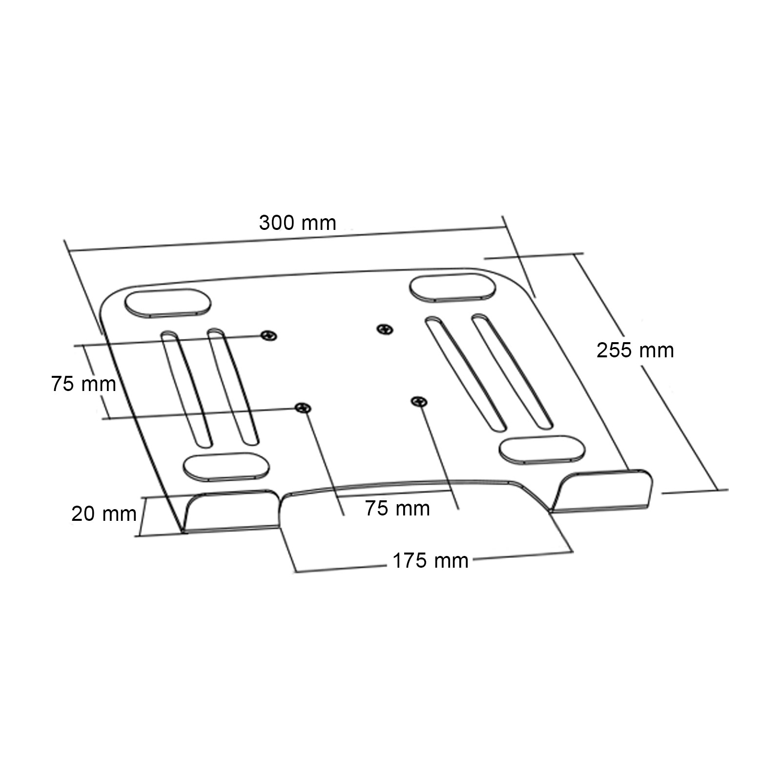 Adapter Halterung Notebook Laptop Netbook Universal - DRALL weiß Ablage mit Wandhalterung - Wandhalterung INSTRUMENTS silber