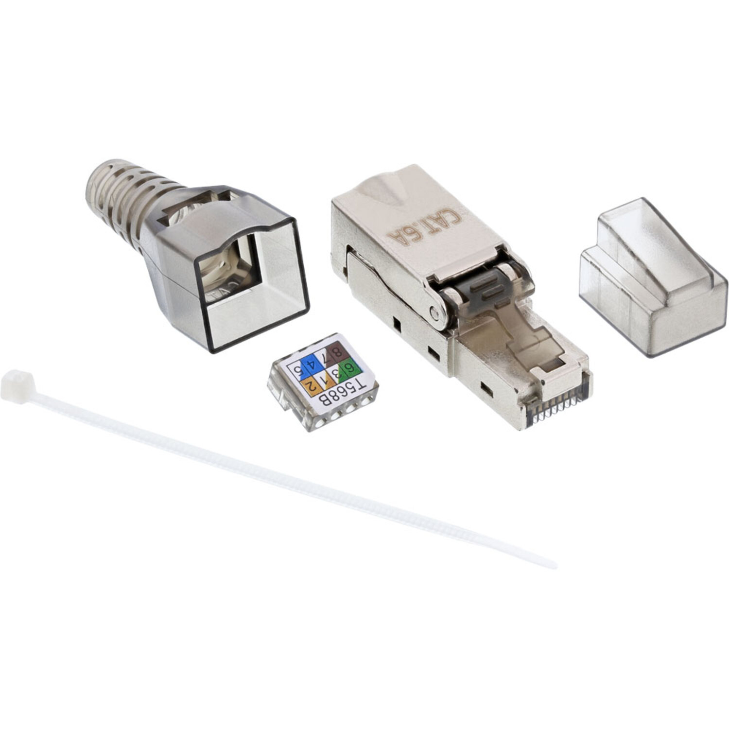 INLINE InLine® RJ45 Stecker 500MHz, Cat.6A Keystones mehrfarbig feldkonfektionierbar, Verbindungsmodule, geschirmt & 