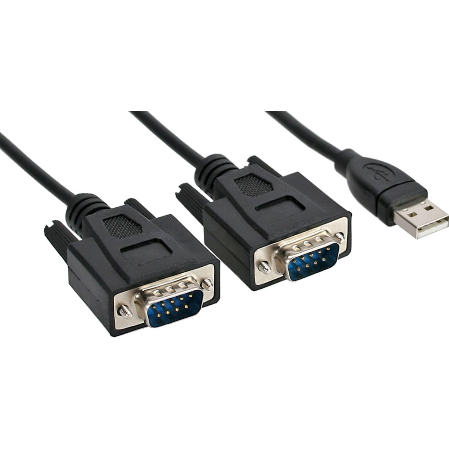 INLINE InLine® USB 2.0 zu an Stecker / 2x Seriell Seriell Sub schwarz Parallel, -<gt/> A D Adapterkabel USB 9pol 2x