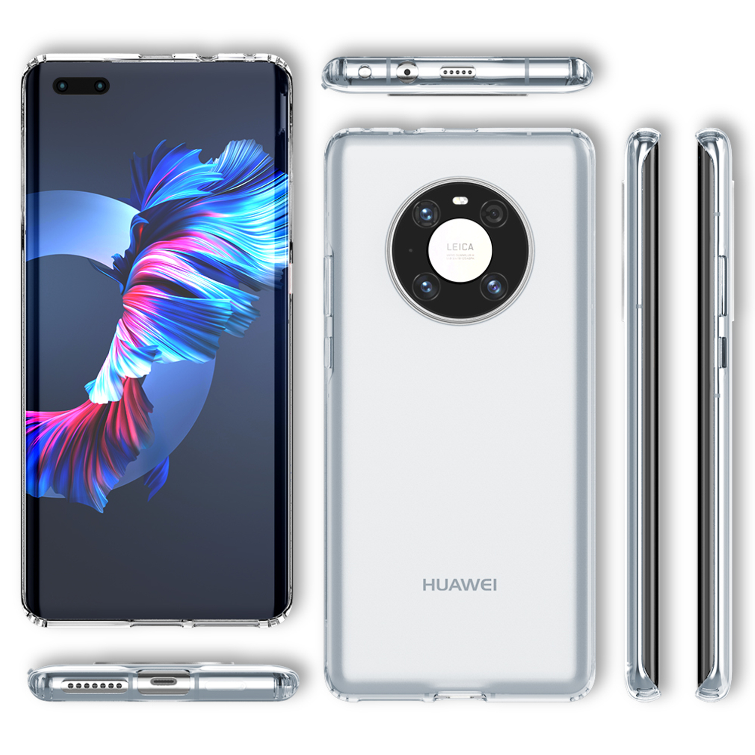 Huawei, 40 Klare Transparent Mate Backcover, Pro, Hybrid Transparente Hülle, NALIA