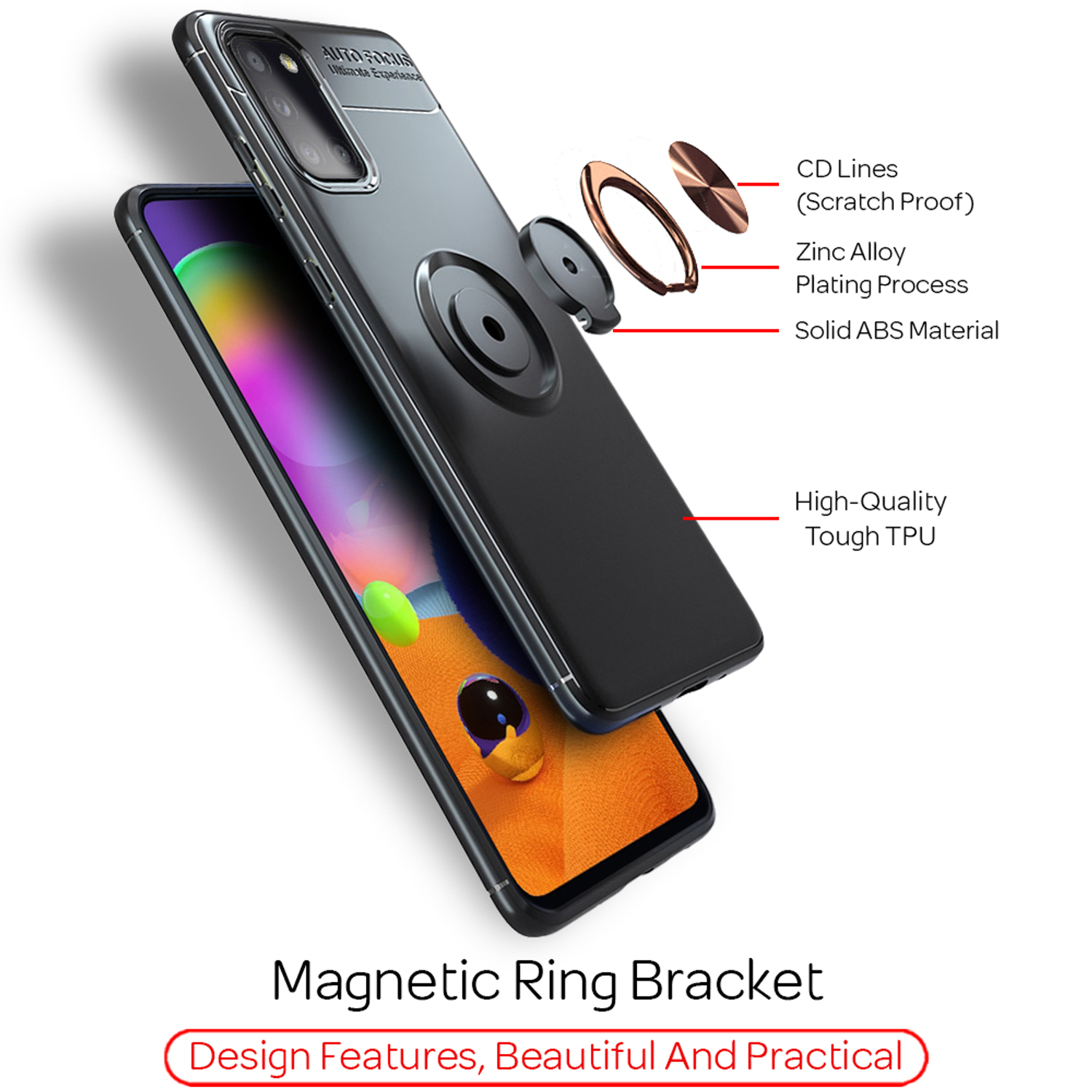 NALIA Matte Ring Silikon Hülle, Galaxy verfügbar A31, Samsung, Backcover, Nicht