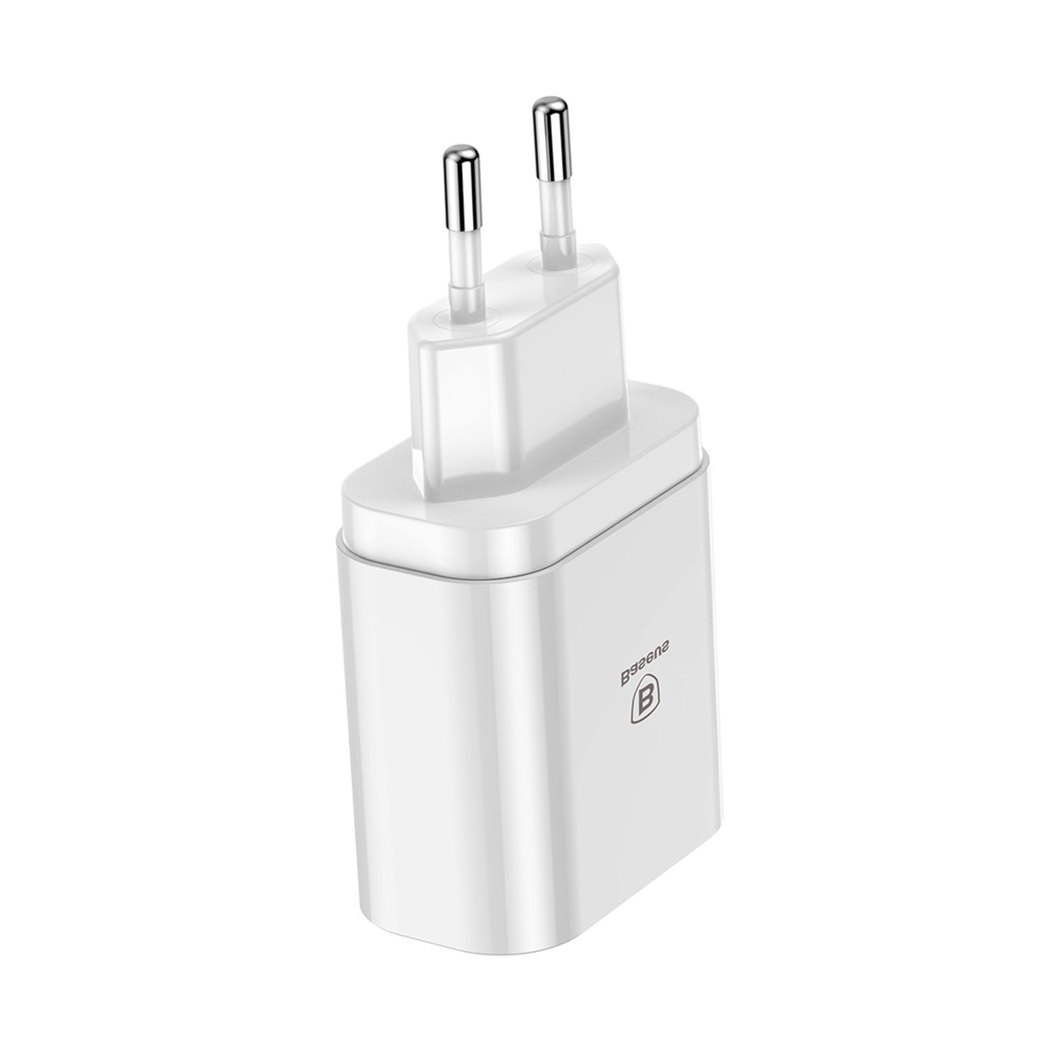 BASEUS USB Voltmeter Weiß Ladegerät Netzteil LED 3-Fach Universal, 3.4A Anzeige