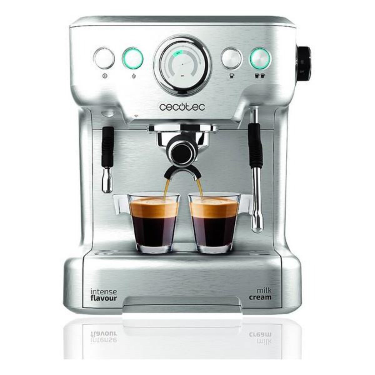 Cafetera express - Power Espresso 20 Barista Pro CECOTEC, 2260 W, 2,7 l, Silver