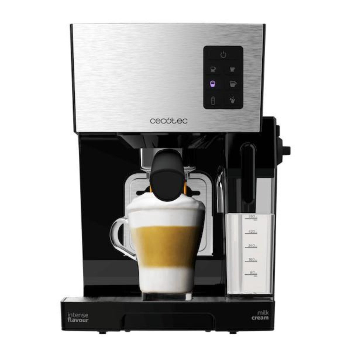 Cafeteras - Cafetera Semiautomática Power Instant-ccino 20 CECOTEC, 1450 W, 0,4 l, Metálico