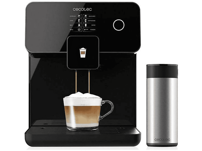 CECOTEC Power Matic-ccino 8000 Touch Kaffeemaschine Schwarz | Kaffeevollautomat mit Milchschlauch