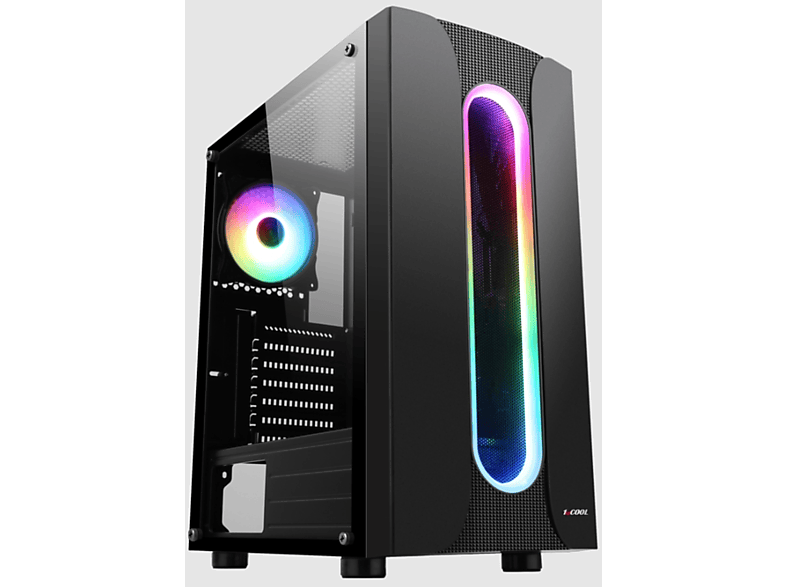 1STCOOL MiddleTower SAURON ARGB Black, Transparent PC-Gehäuse