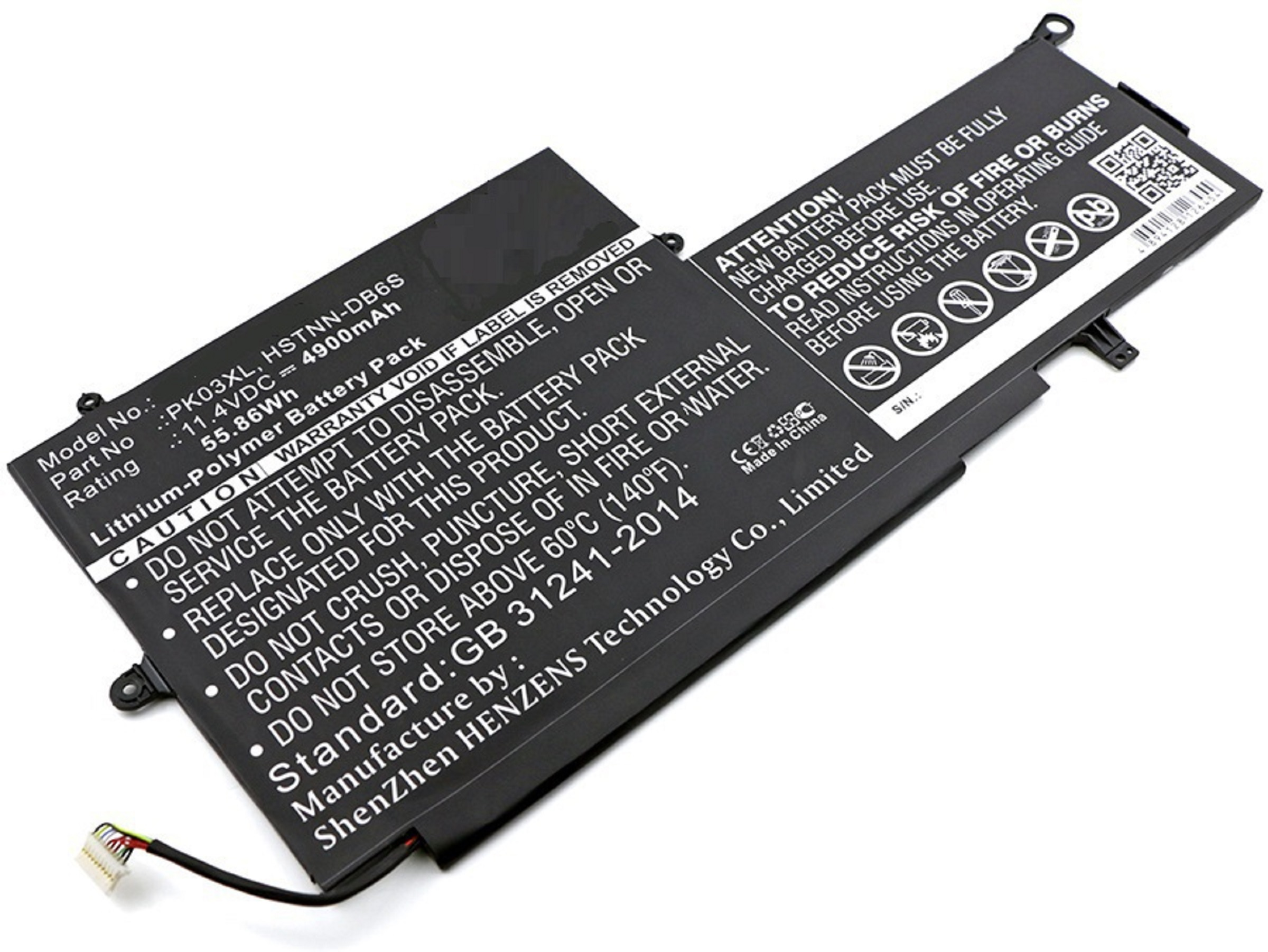 HP 13-4000nb Spectre MOBILOTEC kompatibel (L0Z41ea) Li-Pol Akku, Akku 4900 11.4 mit x360 Li-Pol, mAh Volt,