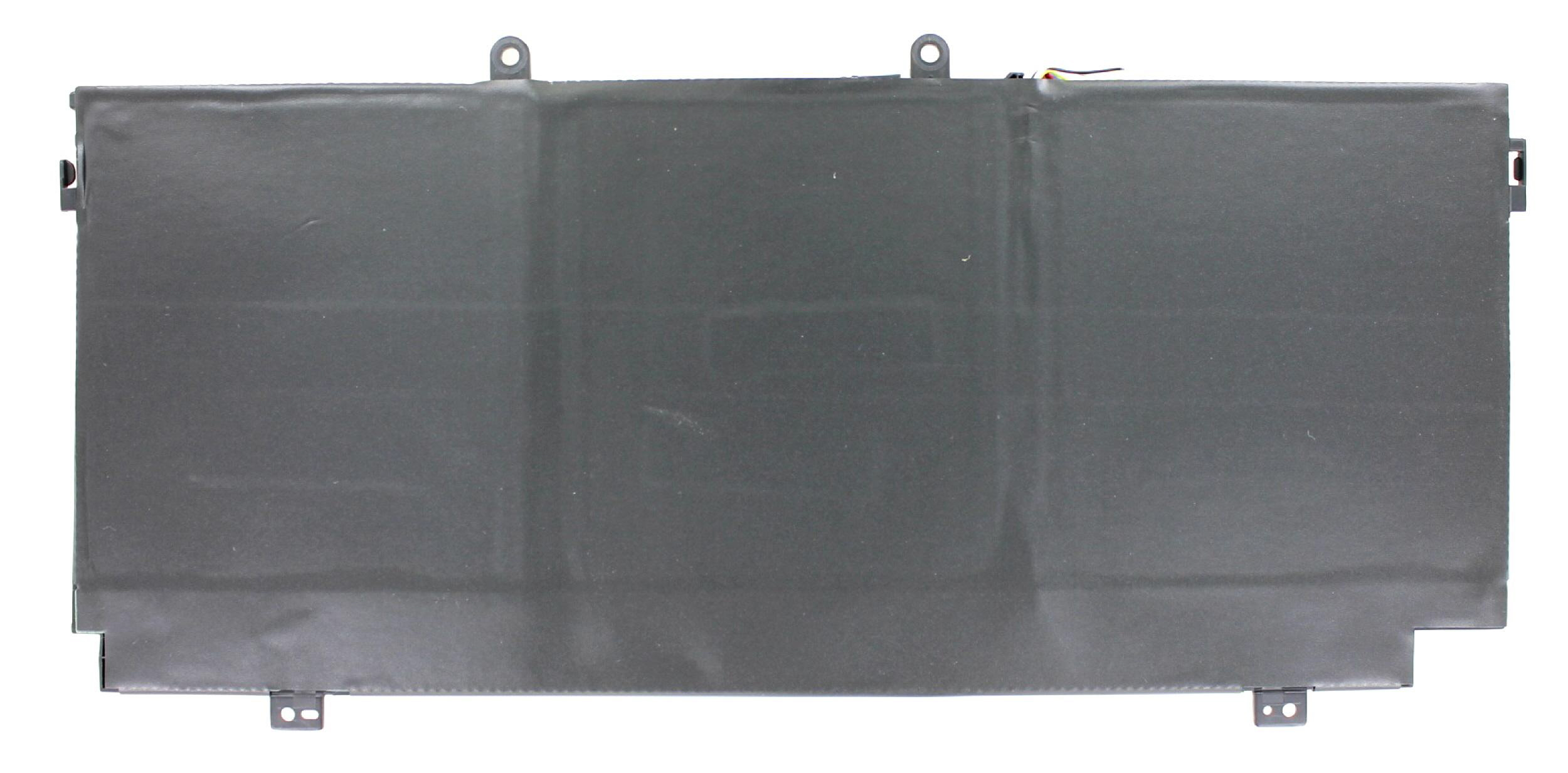 Ein grauer Laptop-Akku. Rechteckige Form mit mehreren Anschlusspunkten. Isoliert auf Weiß.