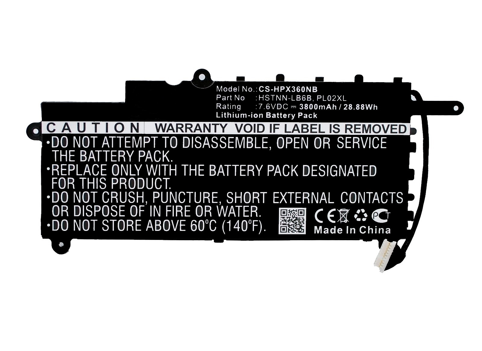 MOBILOTEC 7.6 3800 mAh kompatibel Li-Ion Akku Li-Ion, HP Akku, Volt, HSTNN-LB6B mit