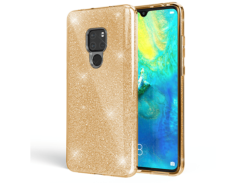 NALIA Glitzer Hülle, Backcover, Huawei, Mate 20, Gold | Backcover