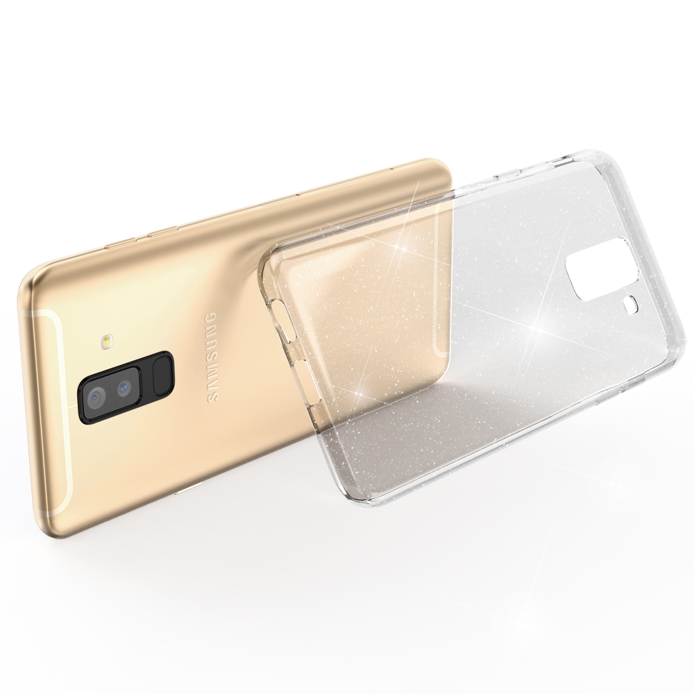 NALIA Klare Glitzer Hülle, Transparent Samsung, Plus, Silikon A6 Galaxy Backcover
