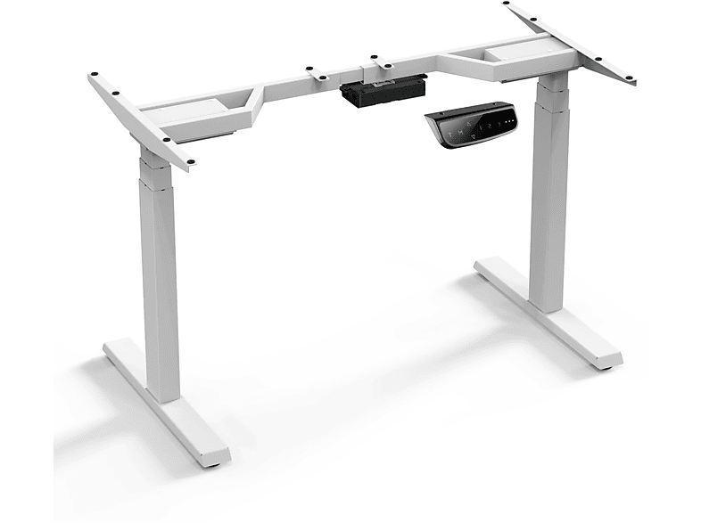 DRALL INSTRUMENTS Elektrisch höhenverstellbarer Schreibtisch 62 - 128 cm Tischgestell mit Motor weiß Modell: M07-23D-W Tischgestell