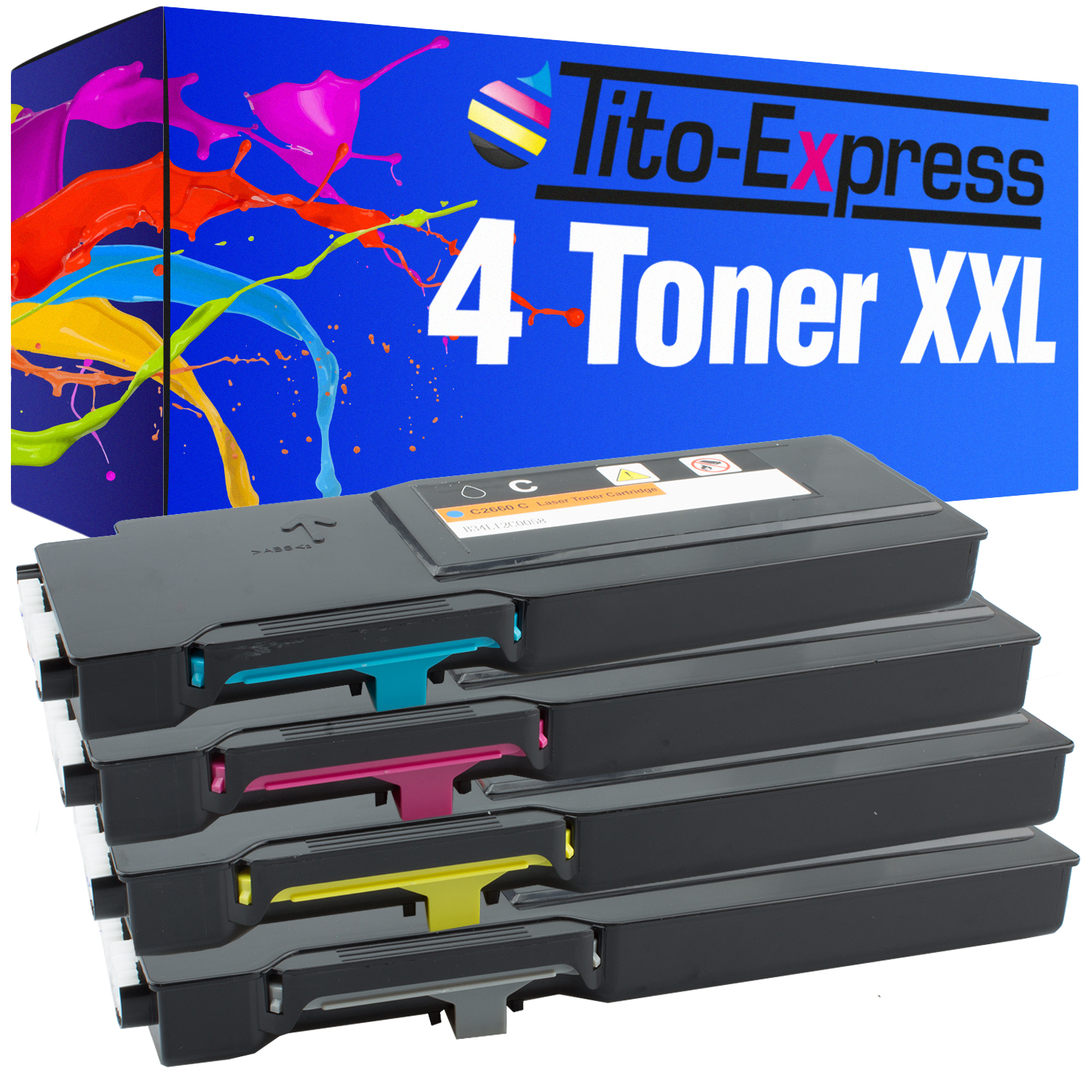 cyan, black, PLATINUMSERIE TITO-EXPRESS magenta, Toner C2660 (593-BBBM) yellow